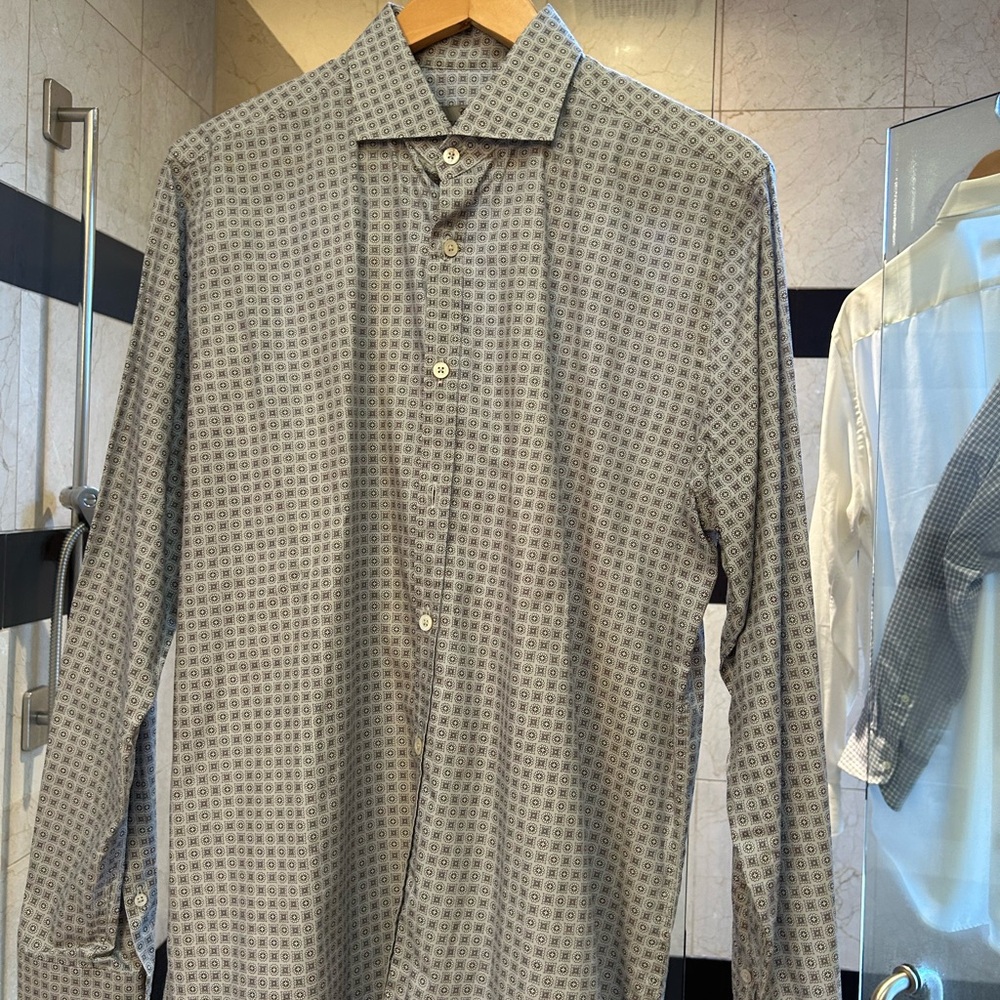 CANALI Gray Patterned Shirt